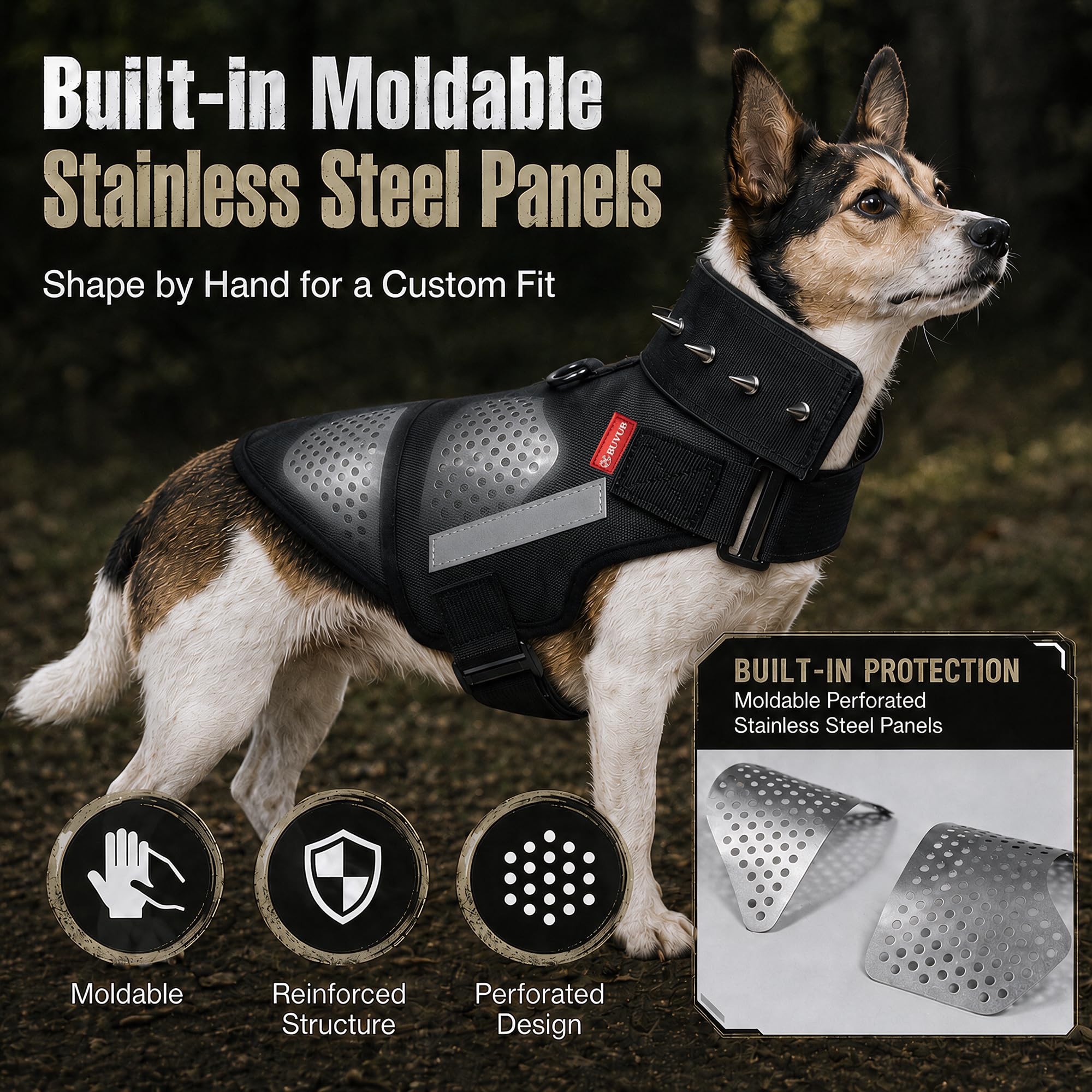 Amazon.co.jp: BUVUB 犬用保護ベストハーネス コヨーテ、ホーク